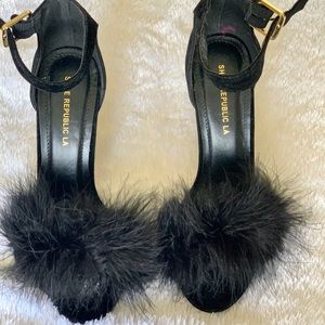 Black Fur Heels